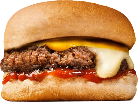 Hamburguesa sencilla con cheddar y salsa de tomate