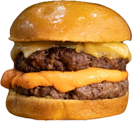 Hamburguesa doble con cheddar fundido