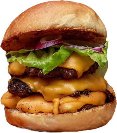Hamburguesa triple con queso y lechuga